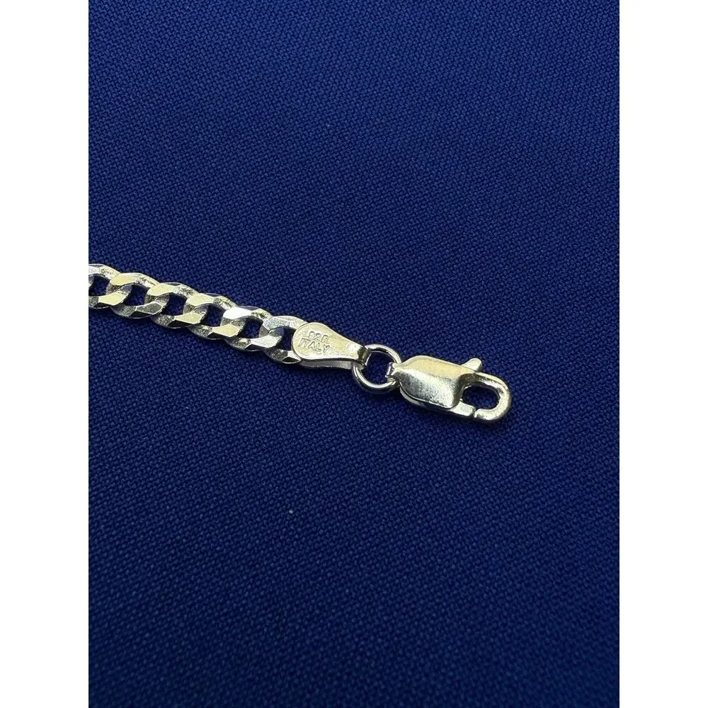 925 Italy Sterling Silver Miami Curb Link Bracelet 4.5mm 8